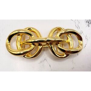 Dotty Smith Statement Belt Buckle Gold Tone Sculptural 5.5" Fits 1.25" Belt